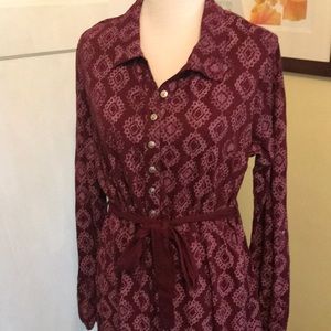 Maroon print dress